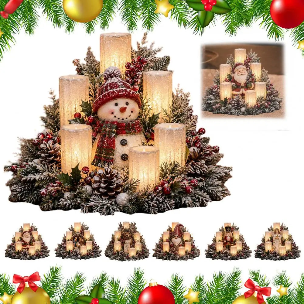 Warm Glow Christmas Table Centerpiece - USB-Powered LED Ornament