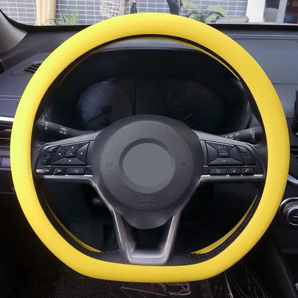 Silicone Steering Wheel Cover | Non-Slip Breathable Universal Fit 38cm | 14 Colours | Car Accessory