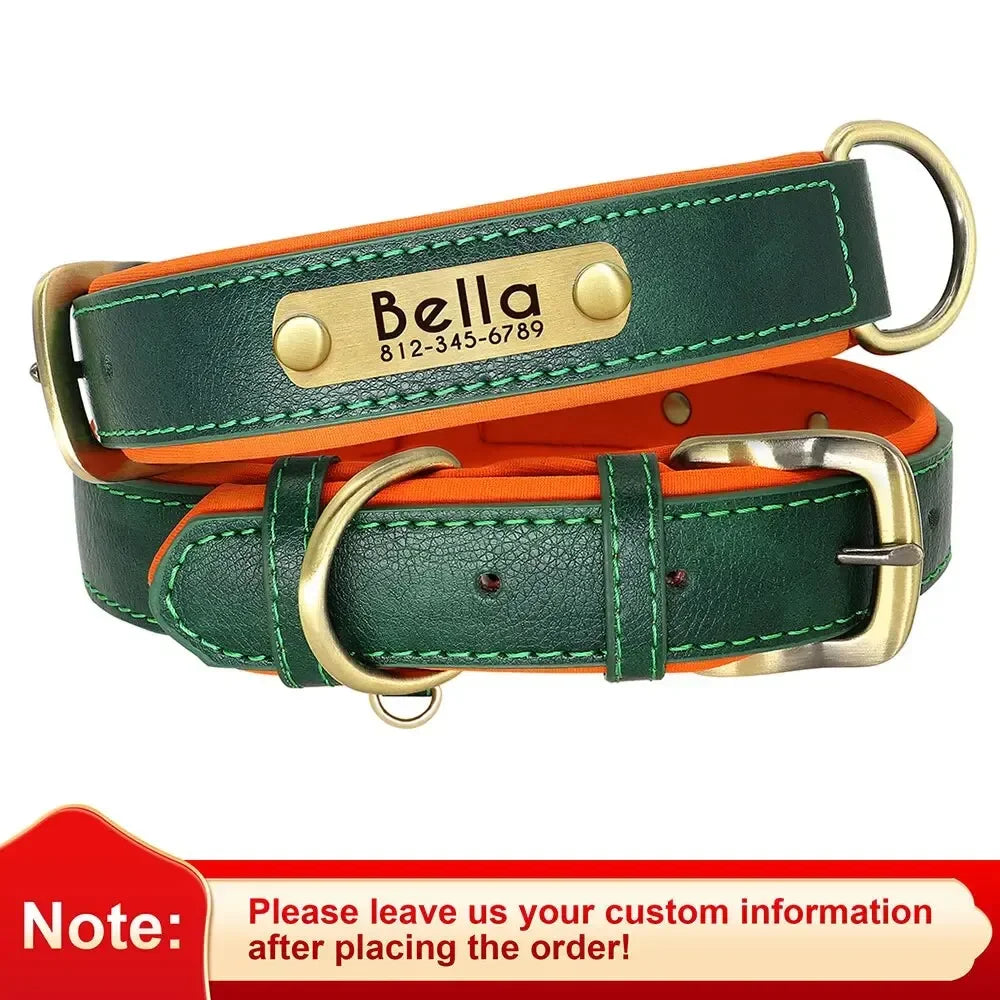 Personalised Leather Dog Collar | Free Engraving | XS–XL | 9 Colours
