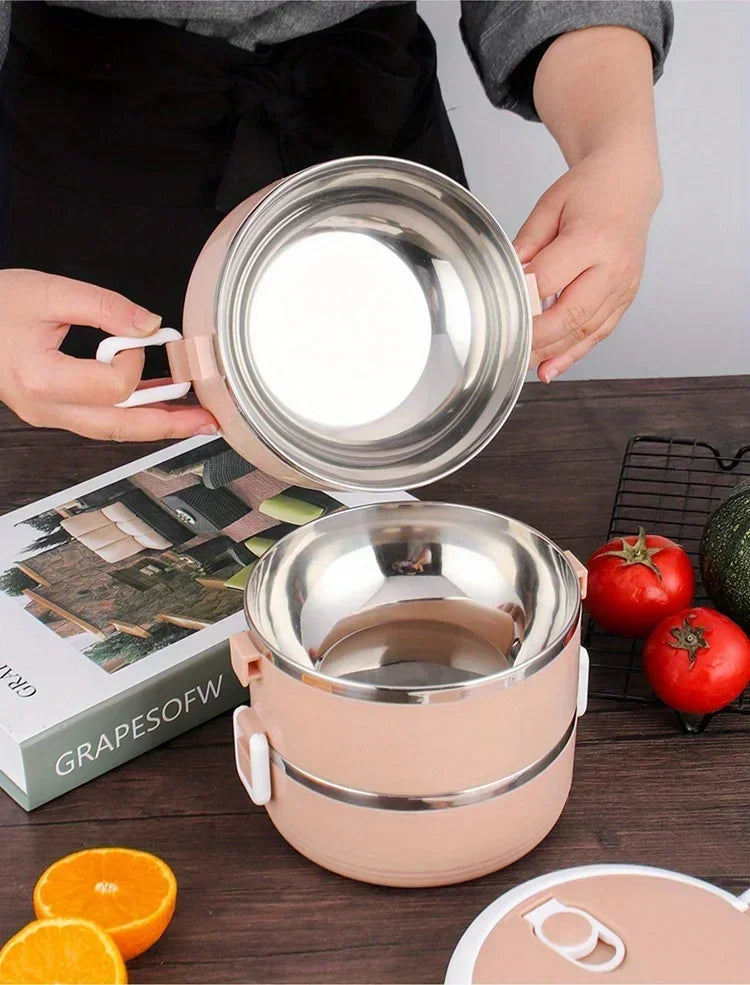 Stainless Steel Insulated Lunch Box | Stackable Bento Food Container | 1, 2, 3 or 4 Tier | Office & Travel
