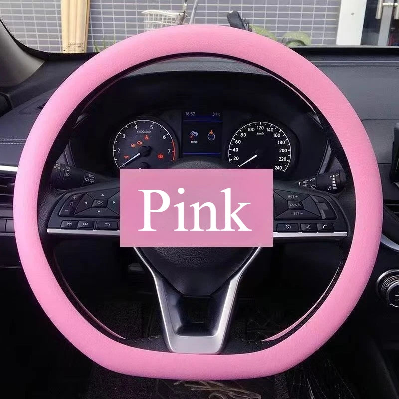 Silicone Steering Wheel Cover | Non-Slip Breathable Universal Fit 38cm | 14 Colours | Car Accessory