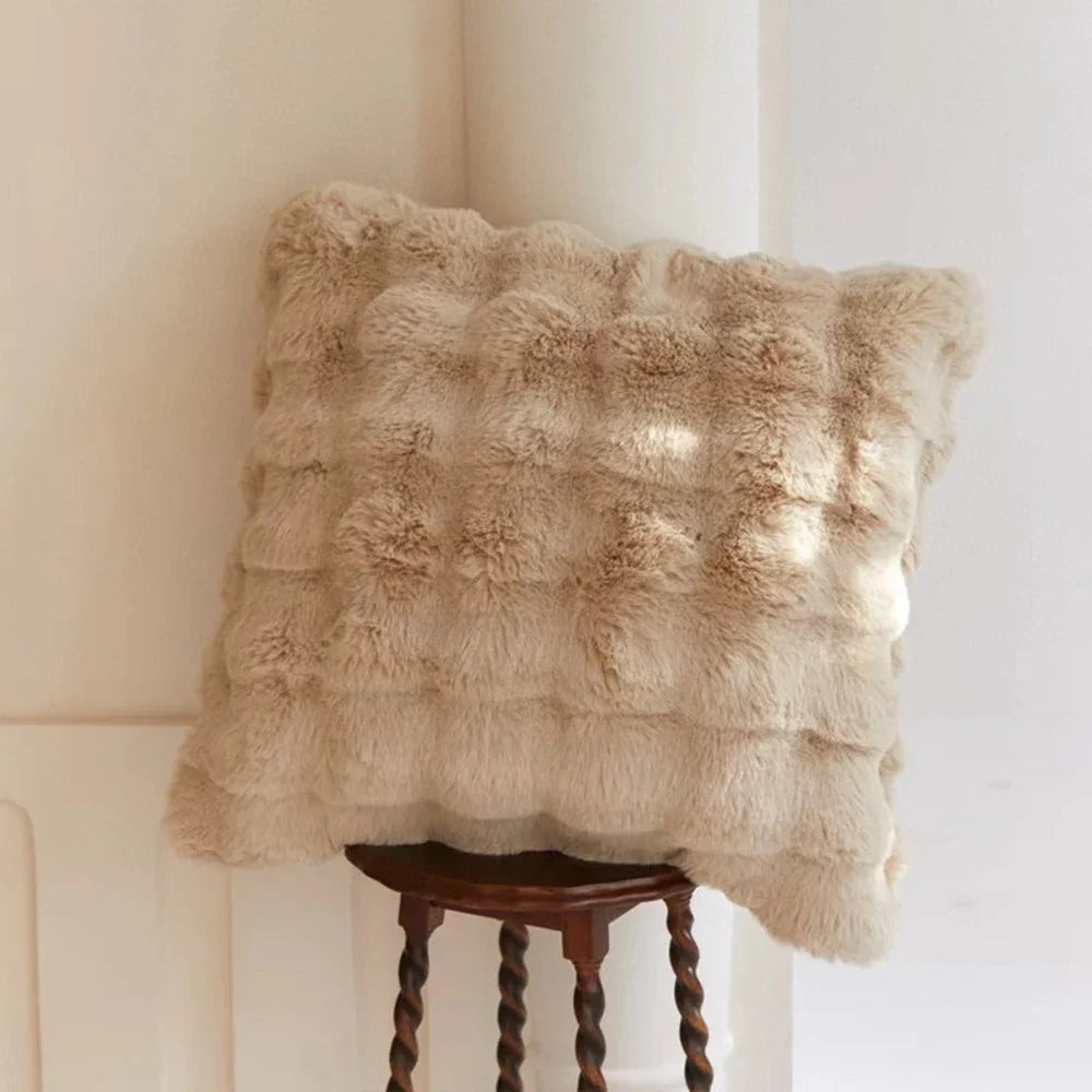 Soft Fur Cushion Cover, 45 x 45 cm | Plush Square Pillowcase