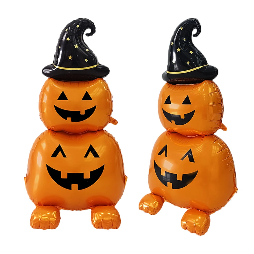 Halloween Foil Balloons Set | Pumpkin, Ghost, Spider & Bat | Party Decorations
