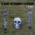 Halloween Skeleton Head & Hands Yard Decorations