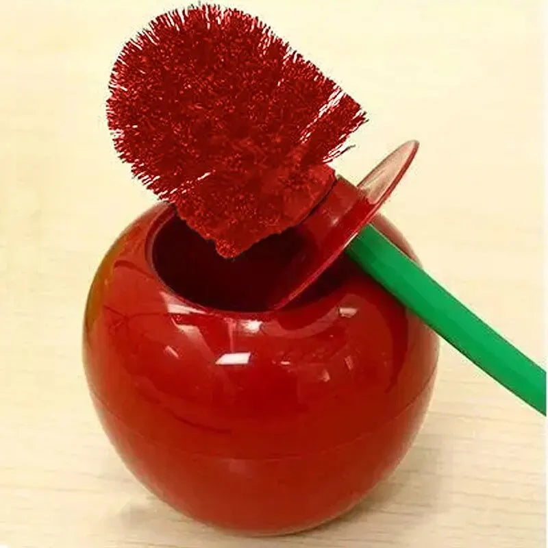 Cherry Shape Toilet Brush & Holder Set | Creative Bathroom Accessory