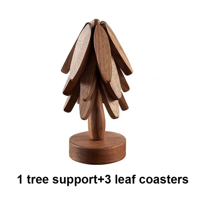 Christmas Tree Wooden Trivet - Heat-Resistant Pot Mat & Coaster