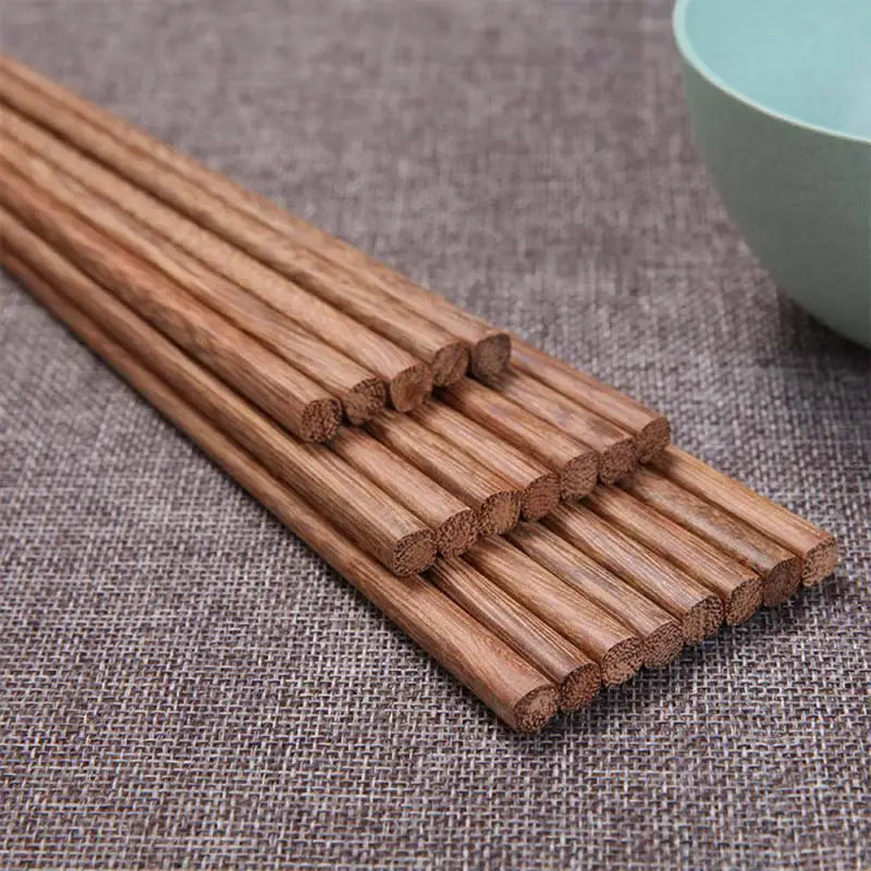 Natural Rosewood Chopsticks | 10 Pairs | Reusable Non-Slip | 25cm