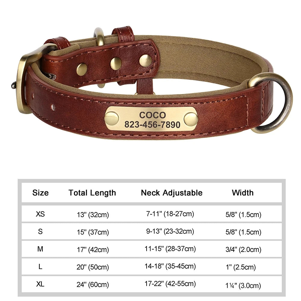 Personalised Leather Dog Collar | Free Engraving | XS–XL | 9 Colours