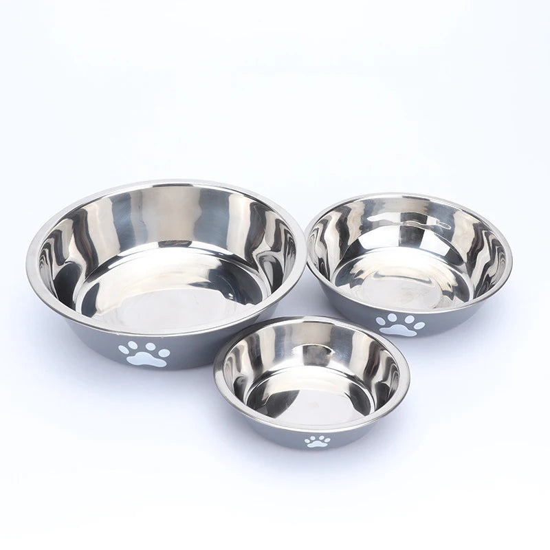 Stainless Steel Dog Bowl – Anti-Tip, Large Capacity Food & Water Bowl for Dogs | Blue, Grey & Pink