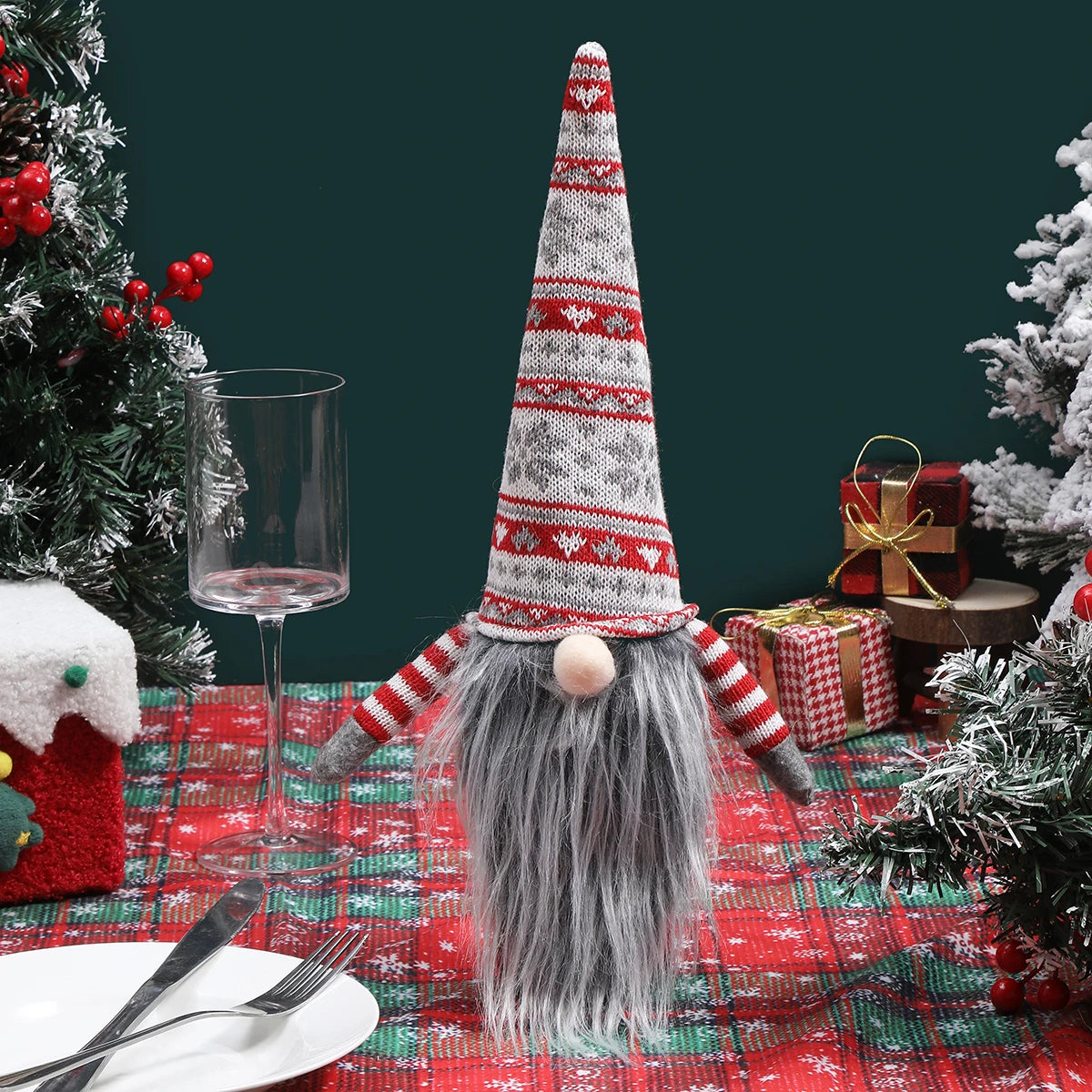 Christmas Wine Bottle Bag Decorations - Festive Table & Party Covers