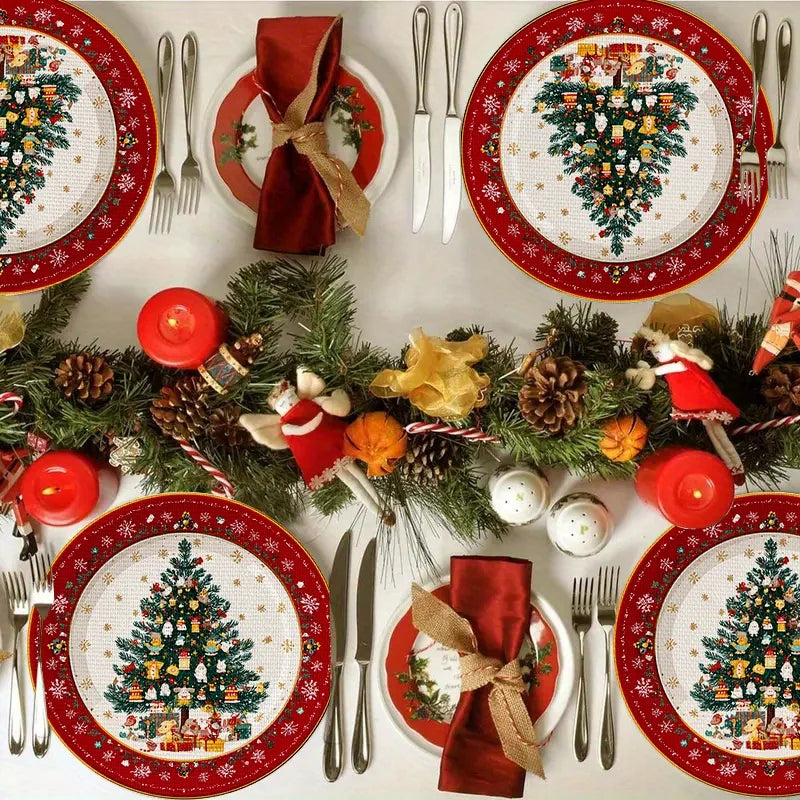 Christmas Placemats Set of 4 - Snowflake & Pine Tree Table Mats