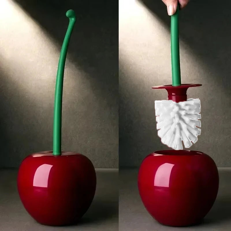 Cherry Shape Toilet Brush & Holder Set | Creative Bathroom Accessory