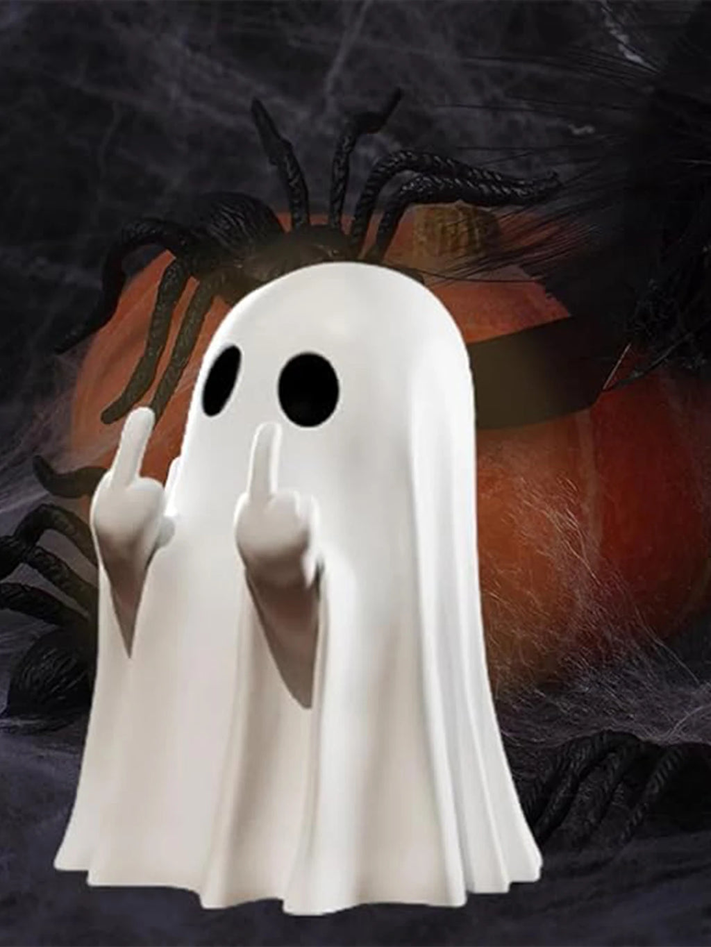 Middle Finger Ghost Statue | Funny Halloween Decoration | 7.5cm Resin Ghost Figure