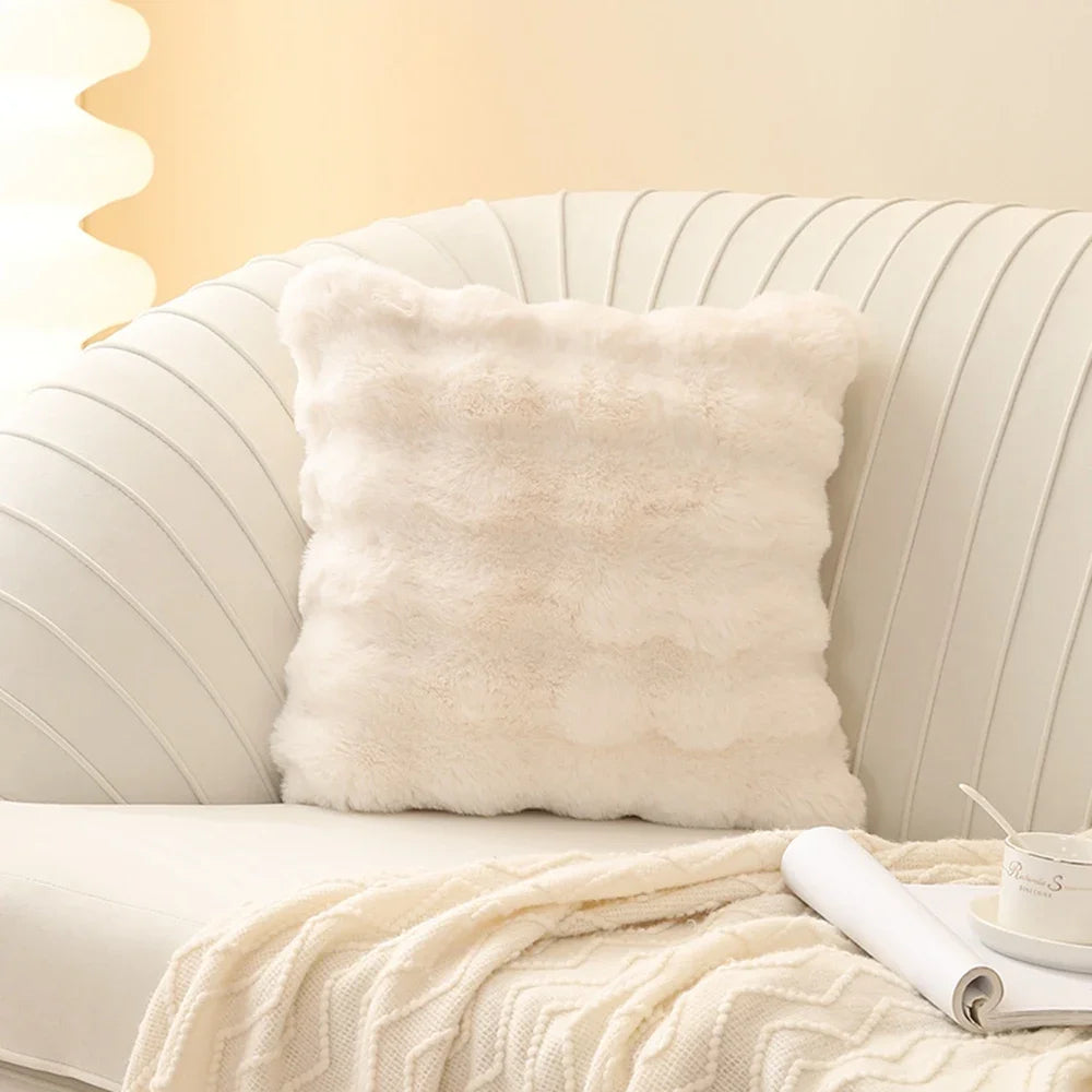 Soft Fur Cushion Cover, 45 x 45 cm | Plush Square Pillowcase