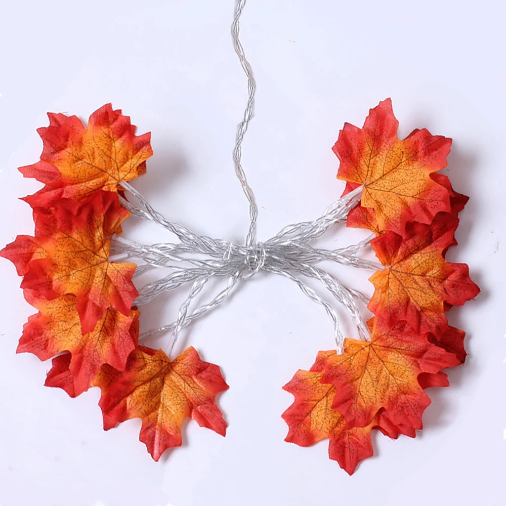 Halloween LED Maple Leaf String Lights | Artificial Leaf Garland | USB or Battery | 2M, 3M & 6M | Indoor Home Decoration