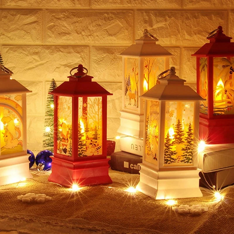 Christmas Lantern Light Decoration | Festive Tree Ornament & Home Decor | Red, Black & White