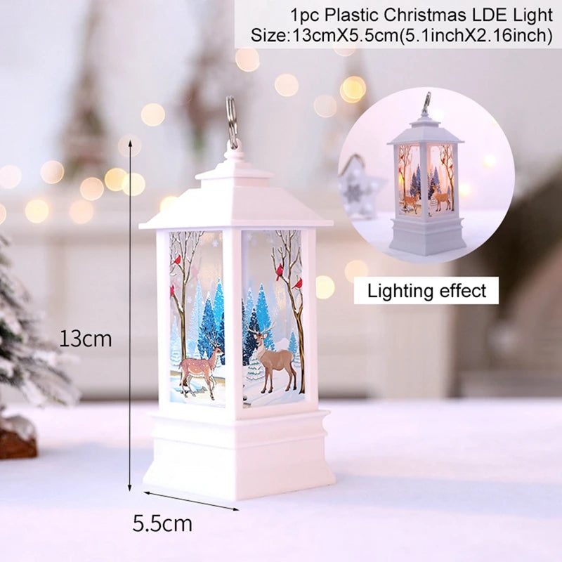 Christmas Lantern Light Decoration | Festive Tree Ornament & Home Decor | Red, Black & White