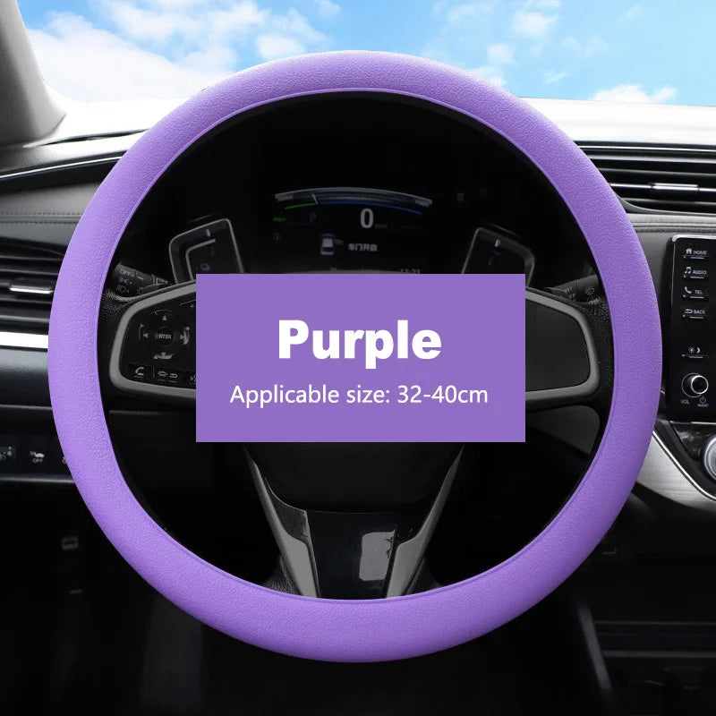 Silicone Steering Wheel Cover | Non-Slip Breathable Universal Fit 38cm | 14 Colours | Car Accessory