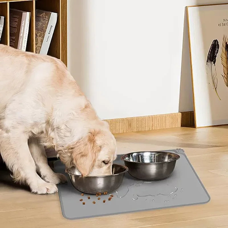 Silicone Pet Feeding Mat – Waterproof Non-Slip Food & Water Bowl Placemat for Cats & Dogs