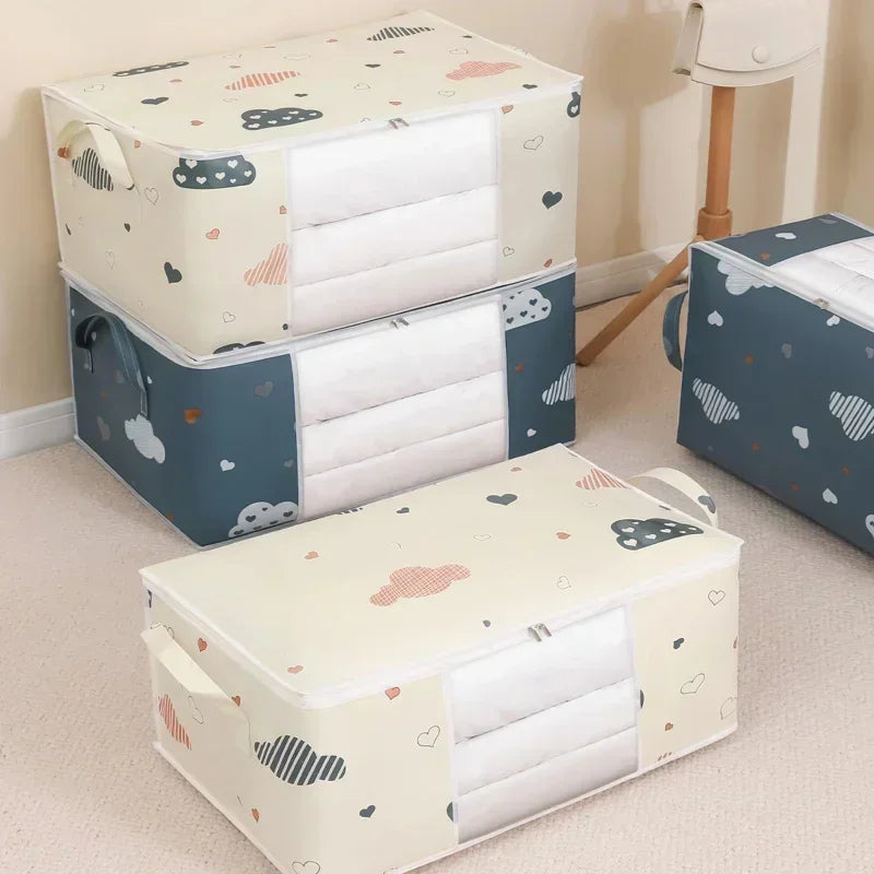 Foldable Storage Bag – Large Capacity Clothes & Quilt Organiser with Zip | 50L & 70L
