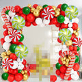 Christmas Candy Cane Balloon Garland Kit | Red, Green & White Arch | Party & Wedding Decoration