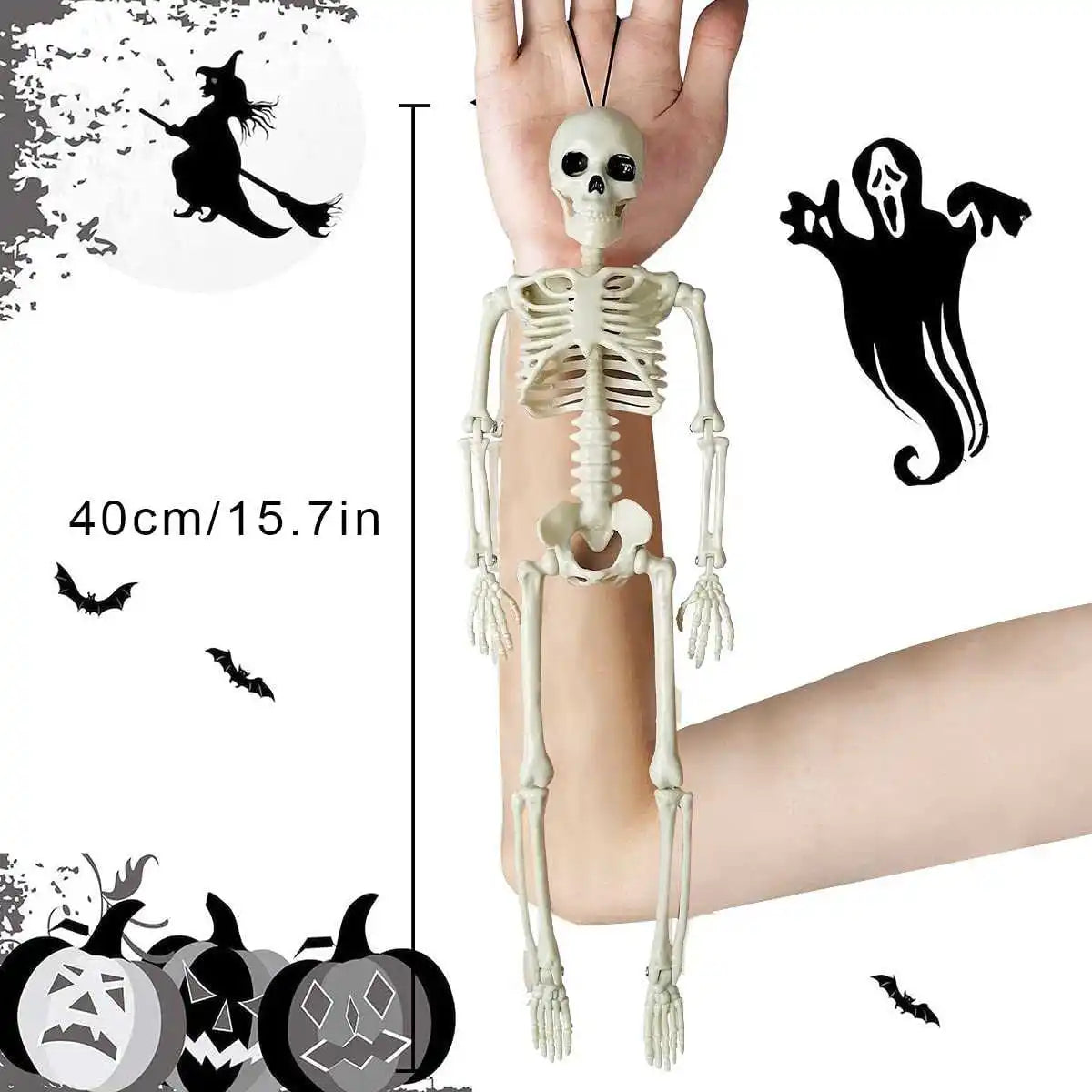 Halloween Skeleton Head & Hands Yard Decorations