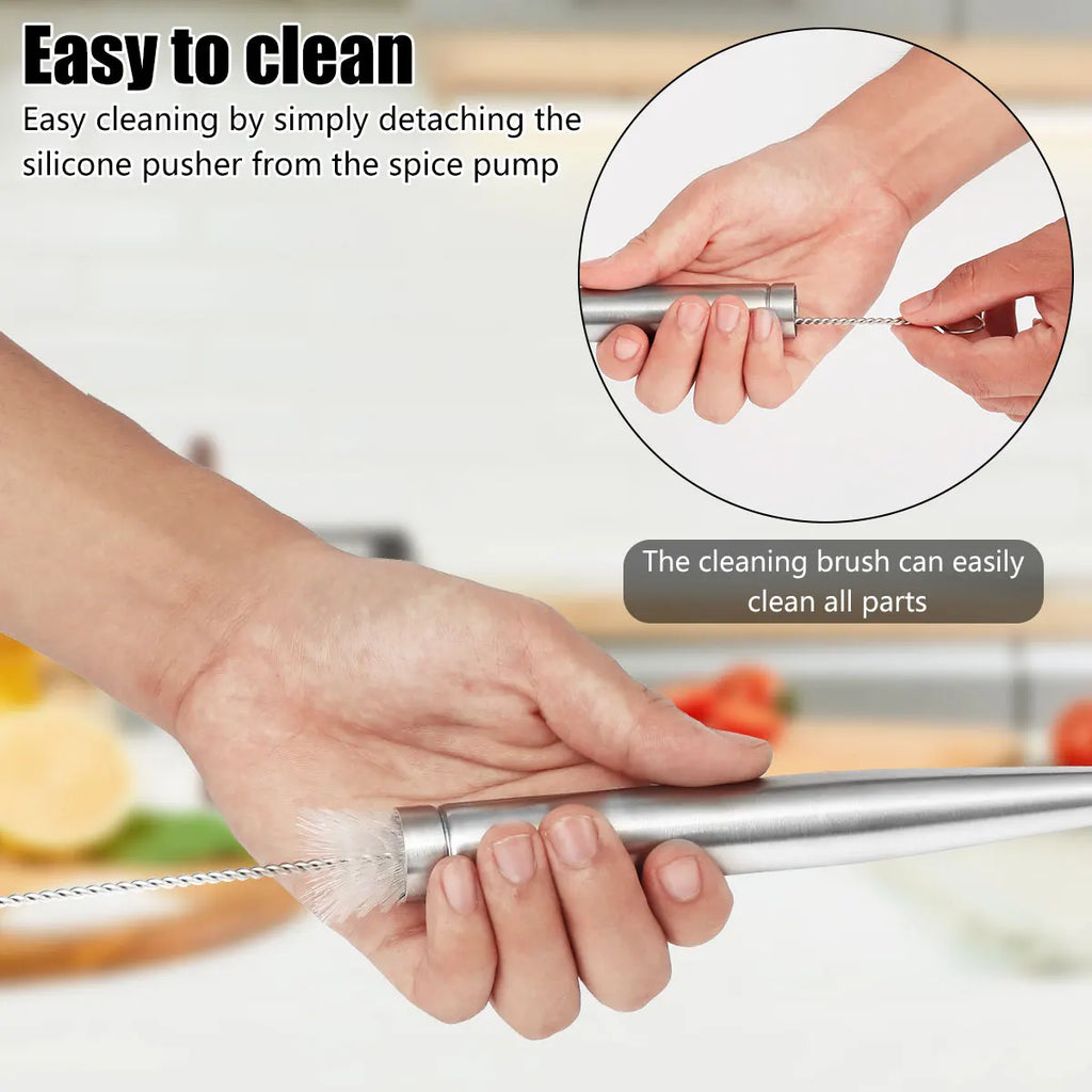 Stainless Steel Turkey Baster & Marinade Injector Set with Cleaning Brush