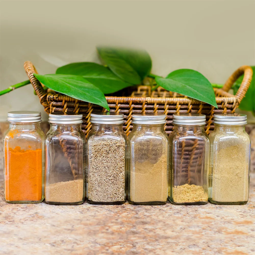 12pcs Glass Spice Jars Set
