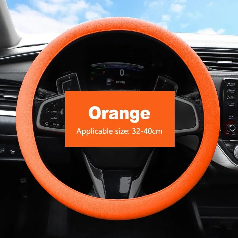 Silicone Steering Wheel Cover | Non-Slip Breathable Universal Fit 38cm | 14 Colours | Car Accessory