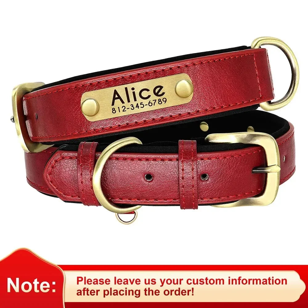 Personalised Leather Dog Collar | Free Engraving | XS–XL | 9 Colours