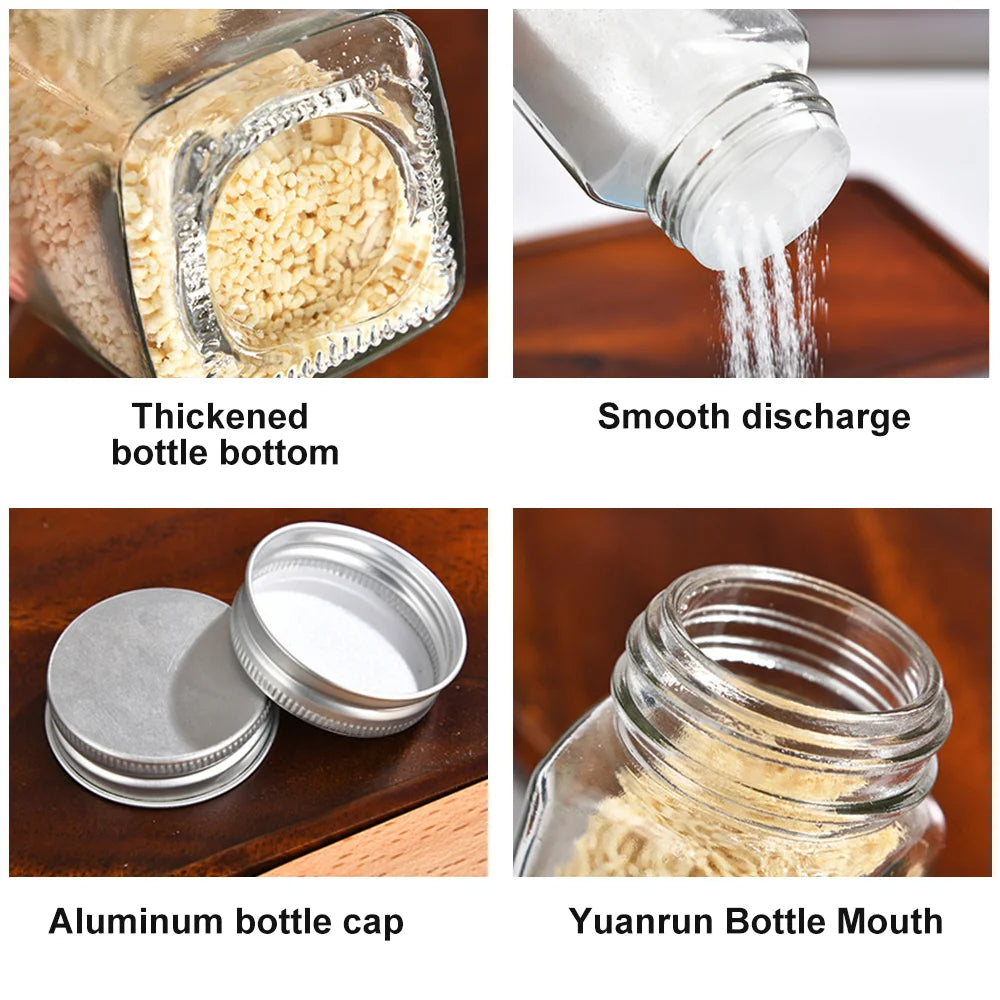 12pcs Glass Spice Jars Set