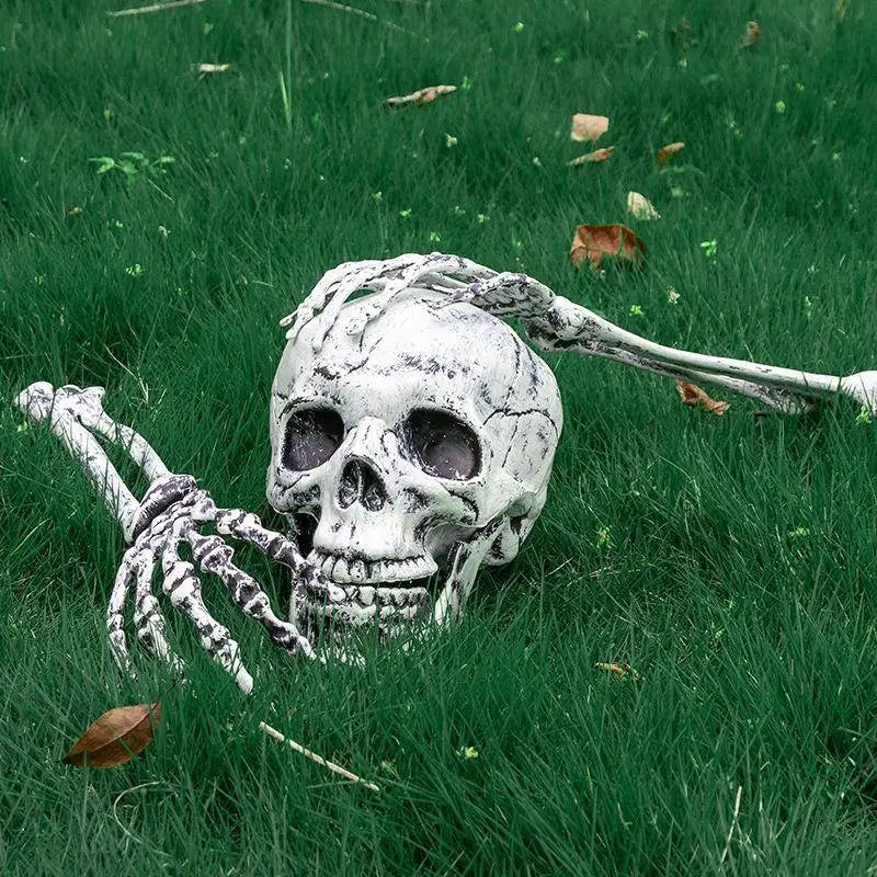 Halloween Skeleton Head & Hands Yard Decorations