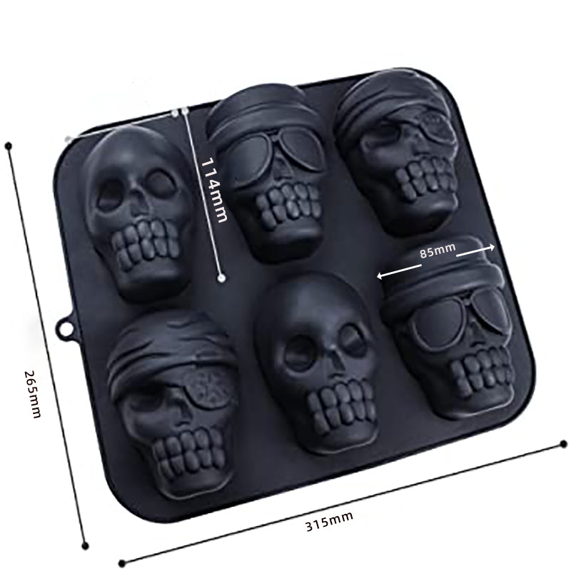 3D Halloween Silicone Baking Mould | Skull, Brain, Pumpkin & Zombie | Food Grade | Cake, Chocolate & Ice | Party Decoration