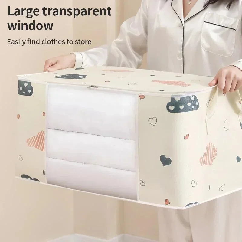 Foldable Storage Bag – Large Capacity Clothes & Quilt Organiser with Zip | 50L & 70L