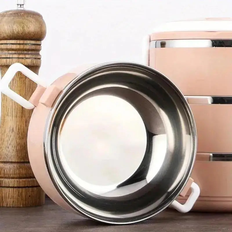 Stainless Steel Insulated Lunch Box | Stackable Bento Food Container | 1, 2, 3 or 4 Tier | Office & Travel