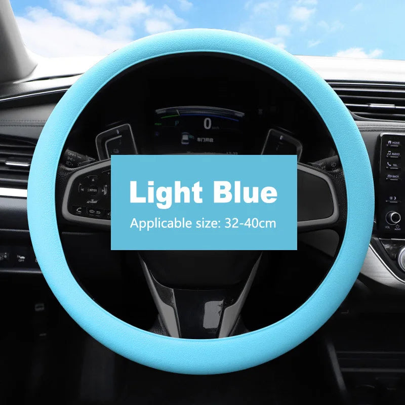 Silicone Steering Wheel Cover | Non-Slip Breathable Universal Fit 38cm | 14 Colours | Car Accessory