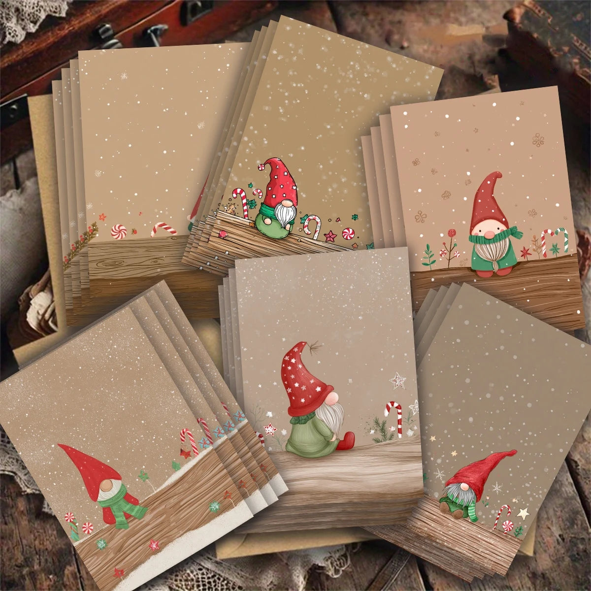 Christmas Gift Wrapping Kit - 7 Piece Set | Wrapping Paper| Tags| Paper Cutter | Storage Bag|Greeting Cards