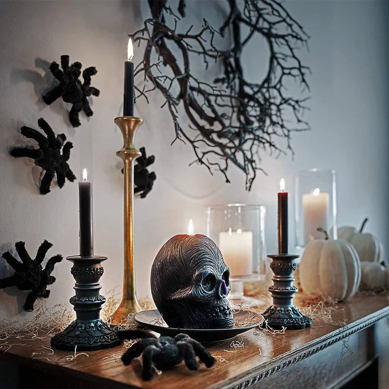 Halloween Wreath with LED Lights – Black Branch Garland for Front Door & Home Decor