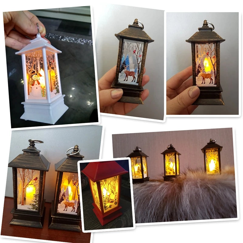 Christmas Lantern Light Decoration | Festive Tree Ornament & Home Decor | Red, Black & White
