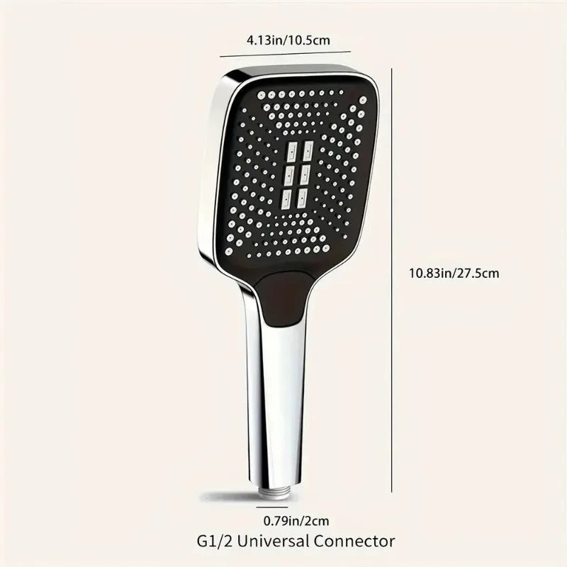 3-Mode High Pressure Shower Head | Water-Saving Rainfall Handheld Shower