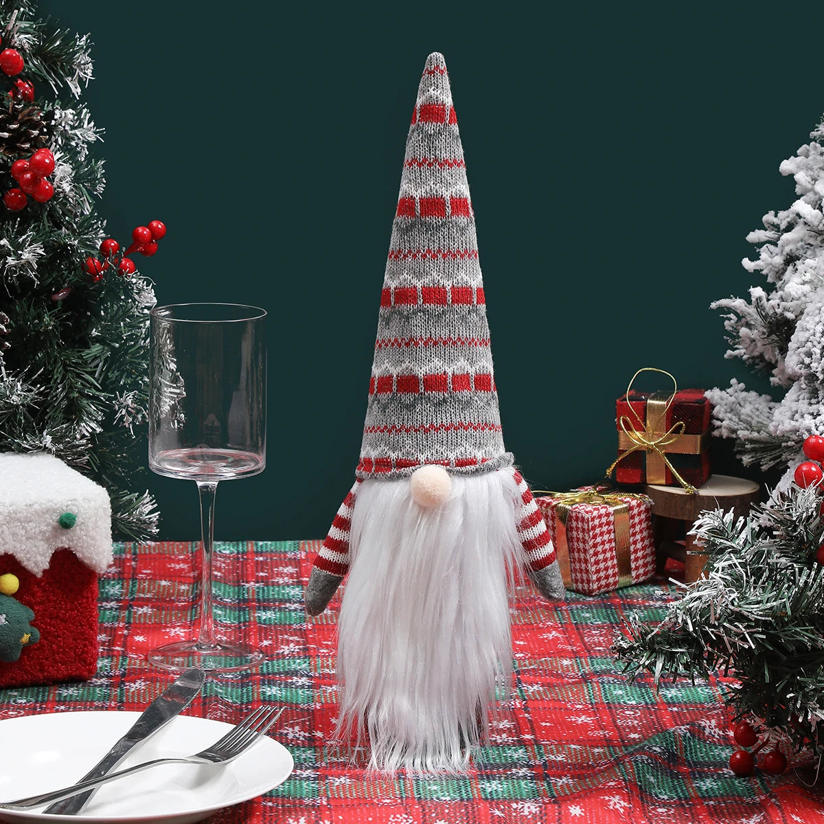 Christmas Wine Bottle Bag Decorations - Festive Table & Party Covers