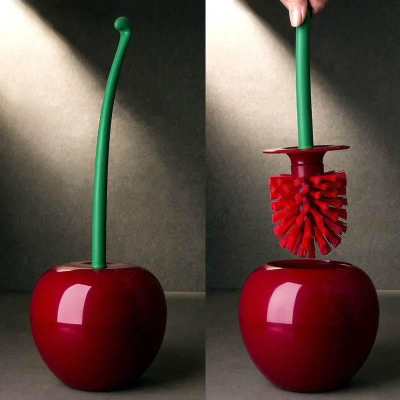 Cherry Shape Toilet Brush & Holder Set | Creative Bathroom Accessory