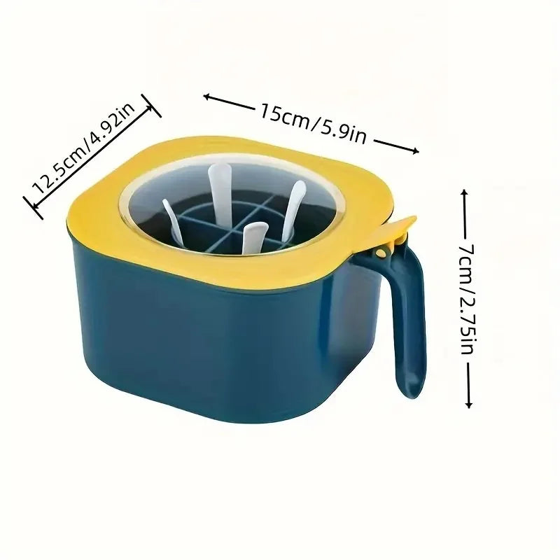4-in-1 Seasoning Box with Lid & Spoons | Large Capacity Salt & Spice Container | Yellow or Blue-Green