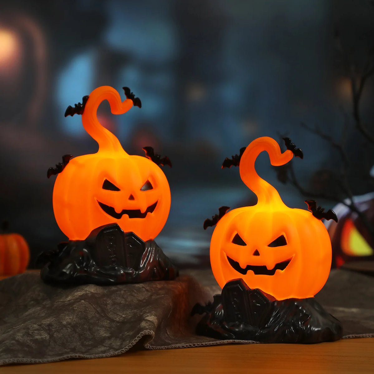 Halloween Pumpkin Lantern with Hook – LED Candle Light Decoration for Home, Porch, Bar & Party