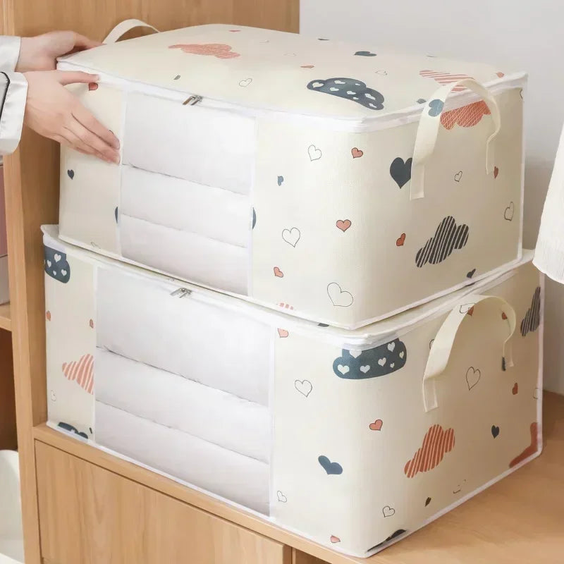 Foldable Storage Bag – Large Capacity Clothes & Quilt Organiser with Zip | 50L & 70L
