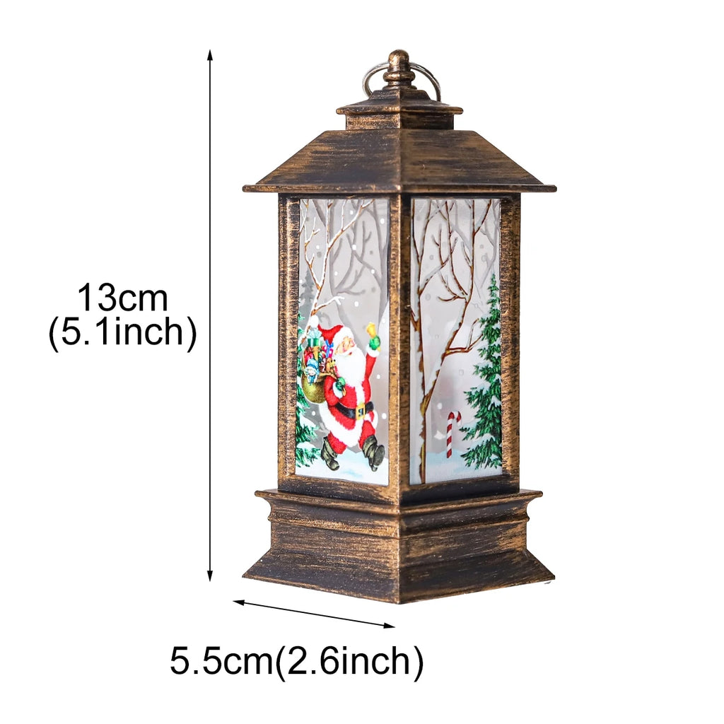 Christmas Lantern Light Decoration | Festive Tree Ornament & Home Decor | Red, Black & White