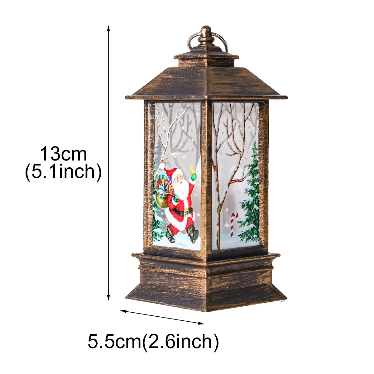Christmas Lantern Light Decoration | Festive Tree Ornament & Home Decor | Red, Black & White