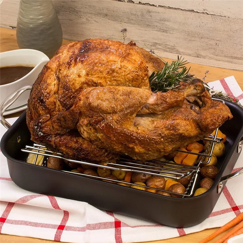Adjustable Stainless Steel V-Shaped Turkey Roasting Rack