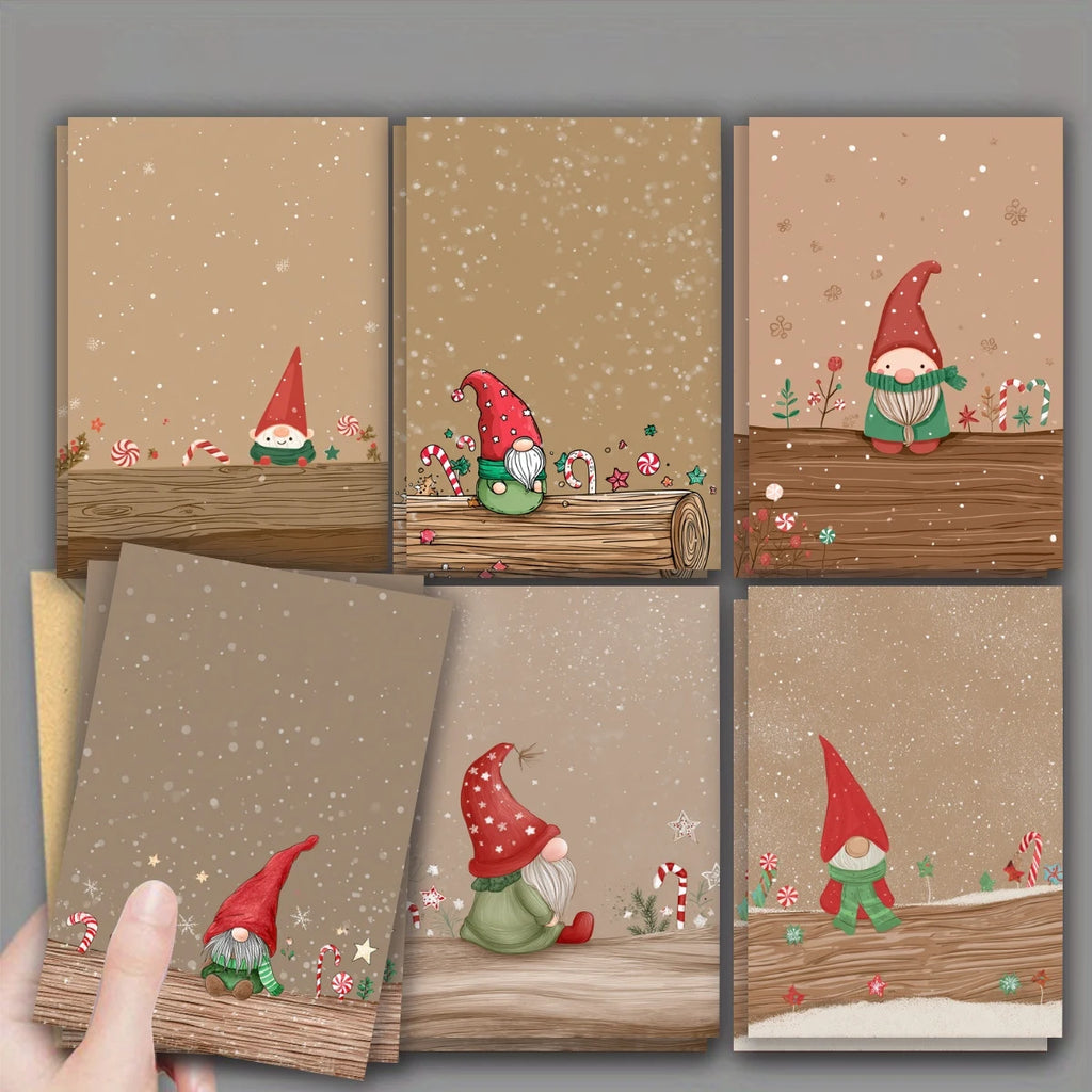 Christmas Greeting Cards with Envelopes | Festive Santa Hat Postcards | Pack of 12 or 24