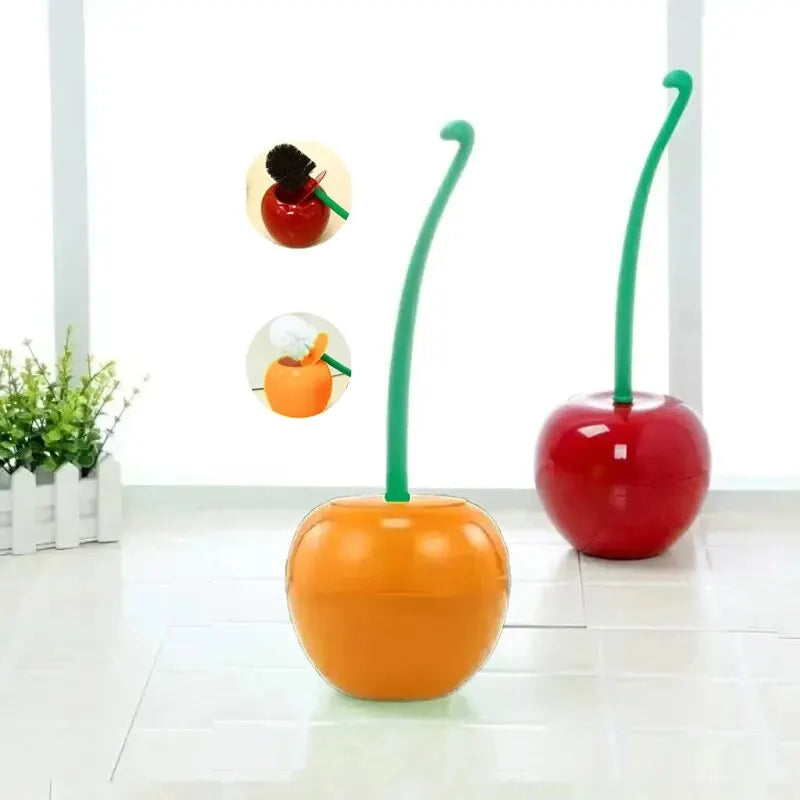 Cherry Shape Toilet Brush & Holder Set | Creative Bathroom Accessory